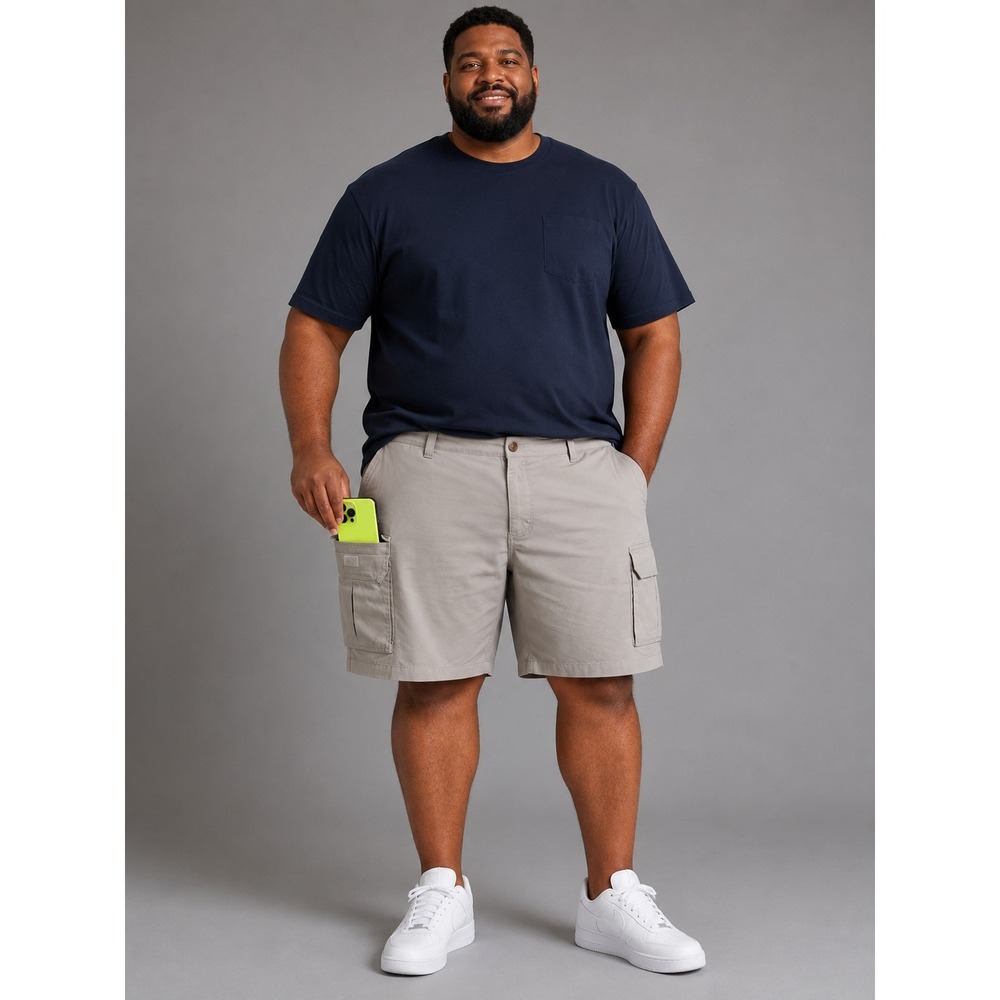 Haggar Men's Comfort Cargo Shorts 60W Putty (Light Tan) Big & Tall NWT